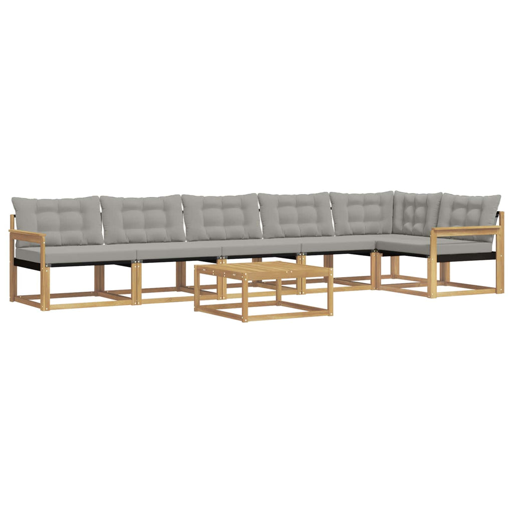 Outdoor-Sofagarnitur 7 pcs Weiß und Hellgrau 79 x 79 x 37 cm