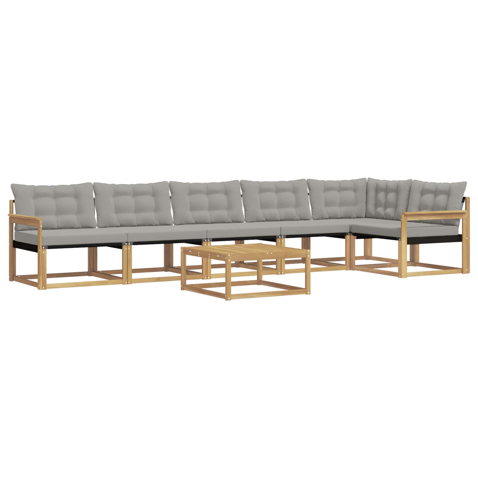 Outdoor-Sofagarnitur 7 pcs Weiß und Hellgrau 79 x 79 x 37 cm