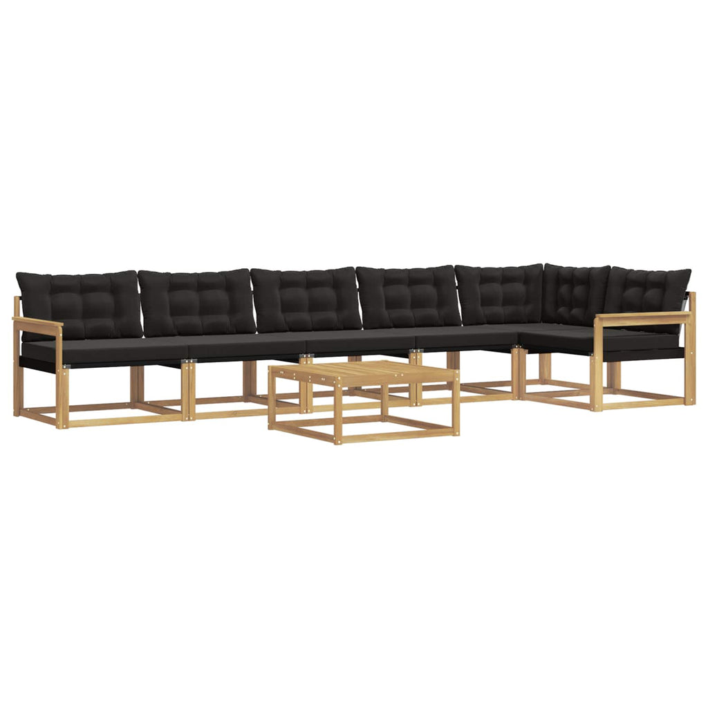 Outdoor-Sofagarnitur 7 pcs Weiß und Schwarz 79 x 79 x 37 cm