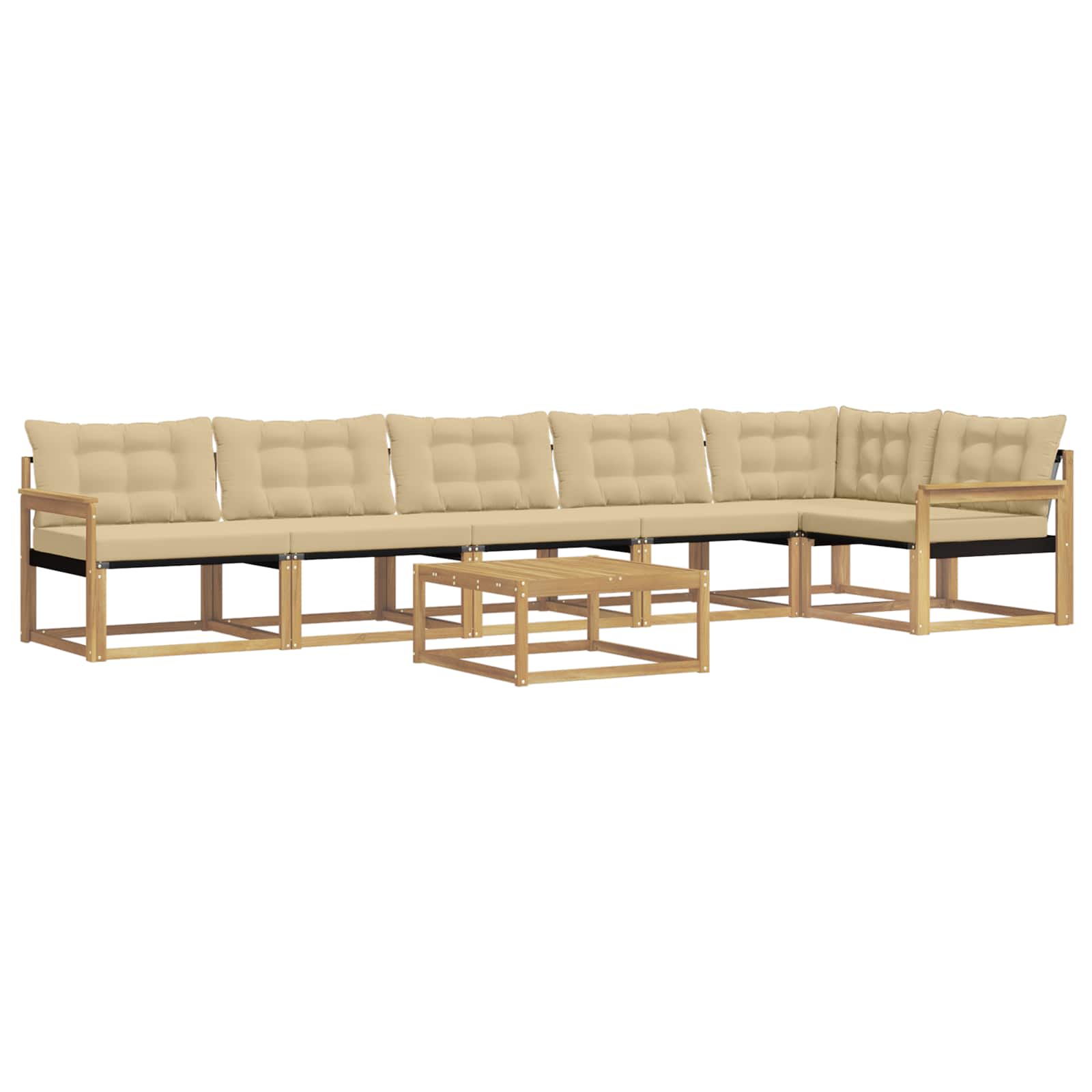 Outdoor-Sofagarnitur 7 pcs Weiß und Beige 79 x 79 x 37 cm
