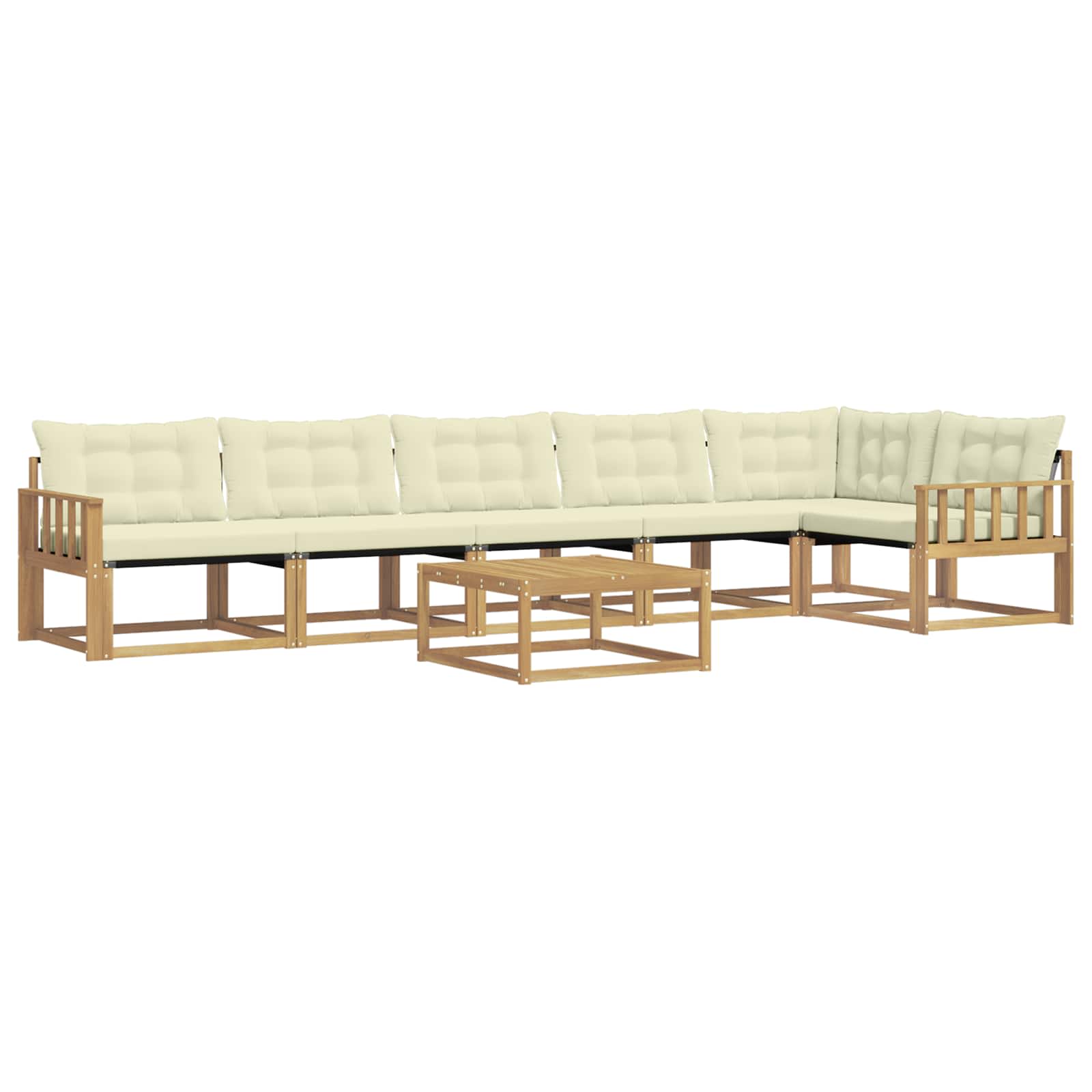 Outdoor-Sofagarnitur 7 pcs Weiß und Creme 79 x 79 x 37 cm