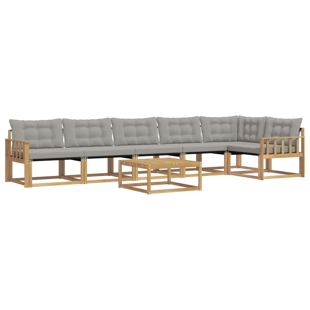 Outdoor-Sofagarnitur 7 pcs Weiß und Hellgrau 79 x 79 x 37 cm