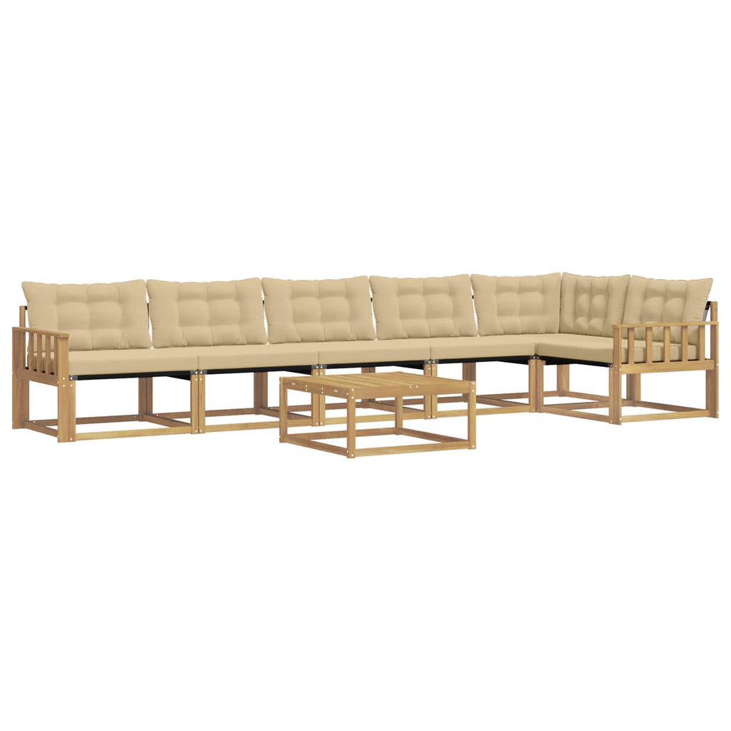 Outdoor-Sofagarnitur 7 pcs Weiß und Beige 79 x 79 x 37 cm