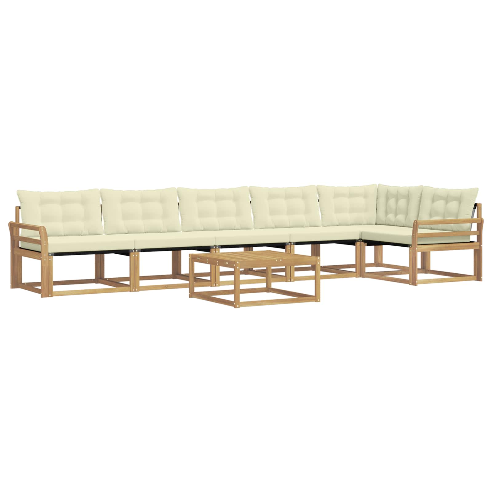 Outdoor-Sofagarnitur 7 pcs Weiß und Creme 79 x 79 x 37 cm