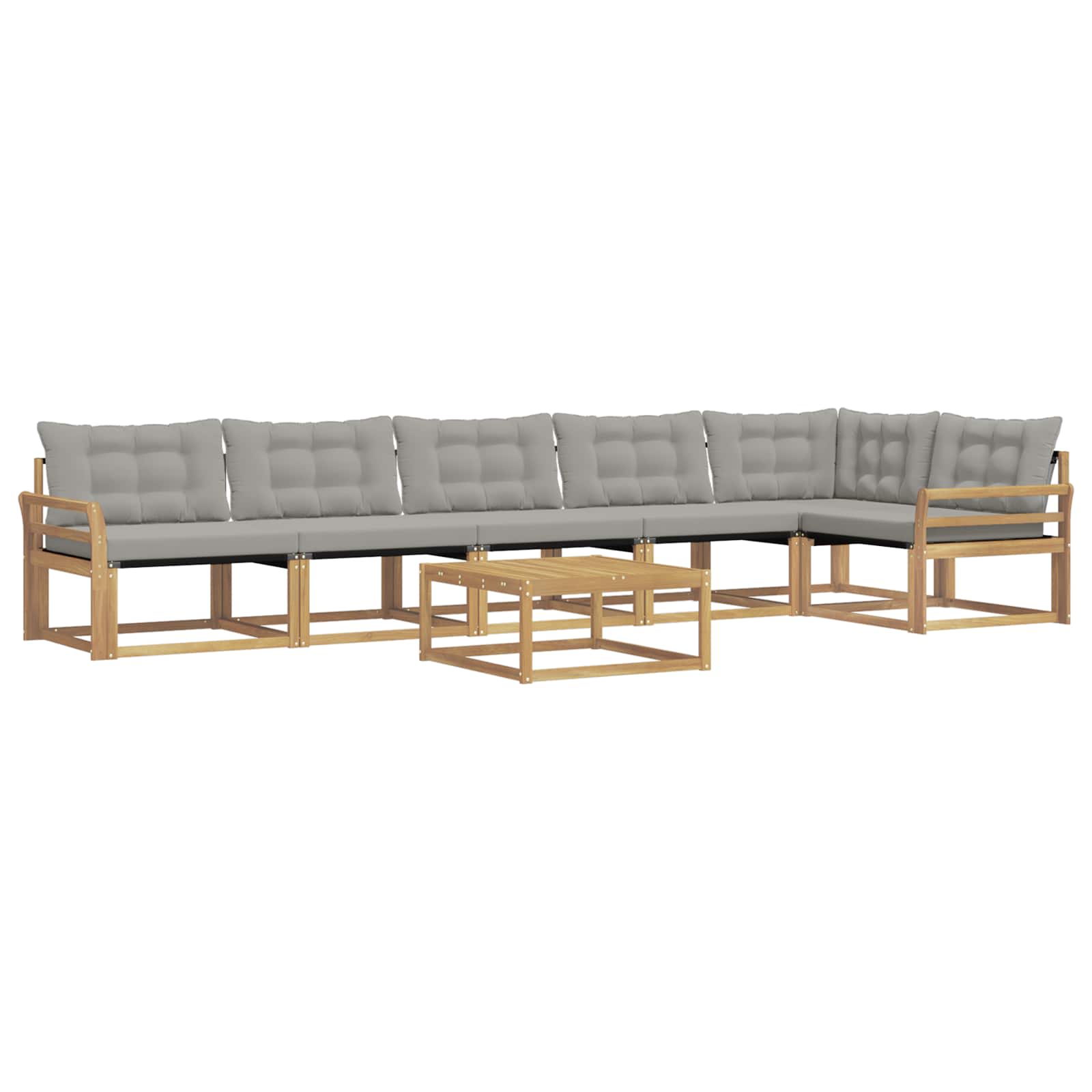 Outdoor-Sofagarnitur 7 pcs Weiß und Hellgrau 79 x 79 x 37 cm
