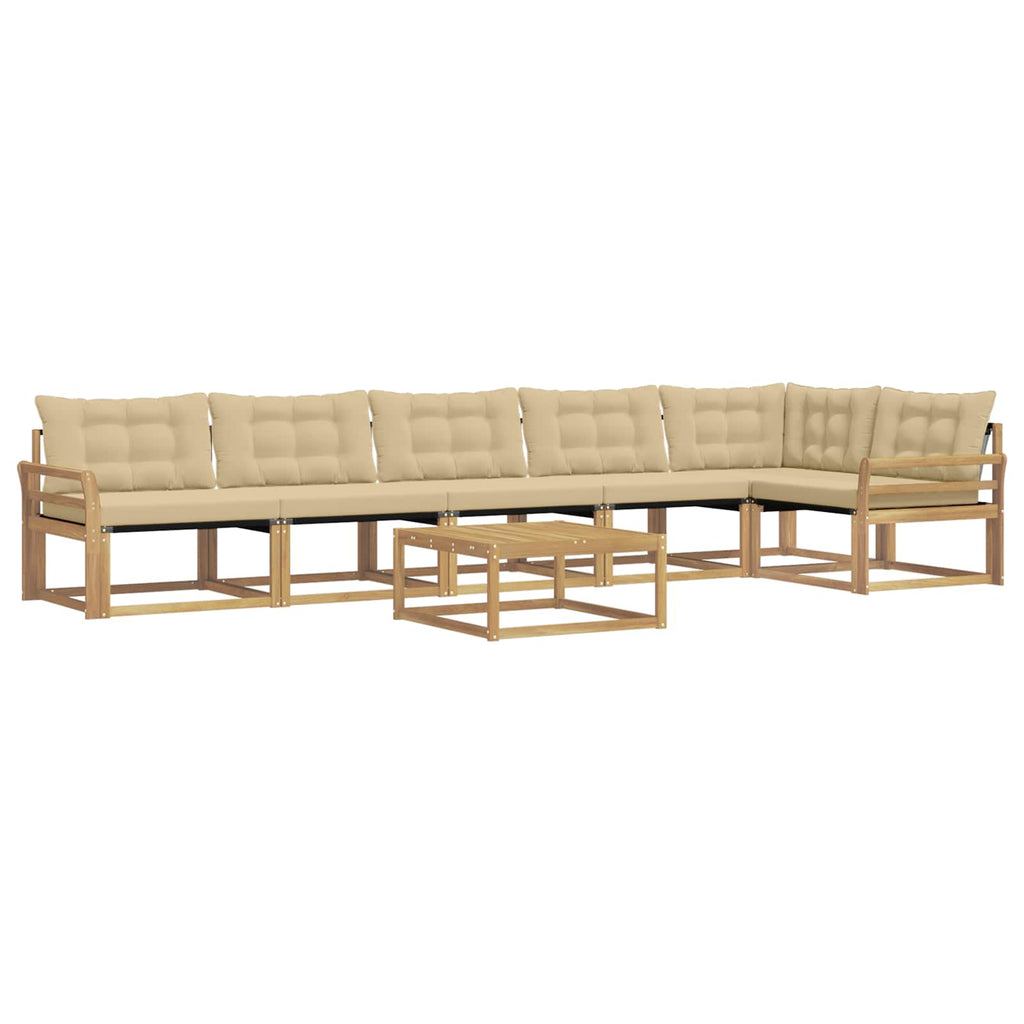 Outdoor-Sofagarnitur 7 pcs Weiß und Beige 79 x 79 x 37 cm
