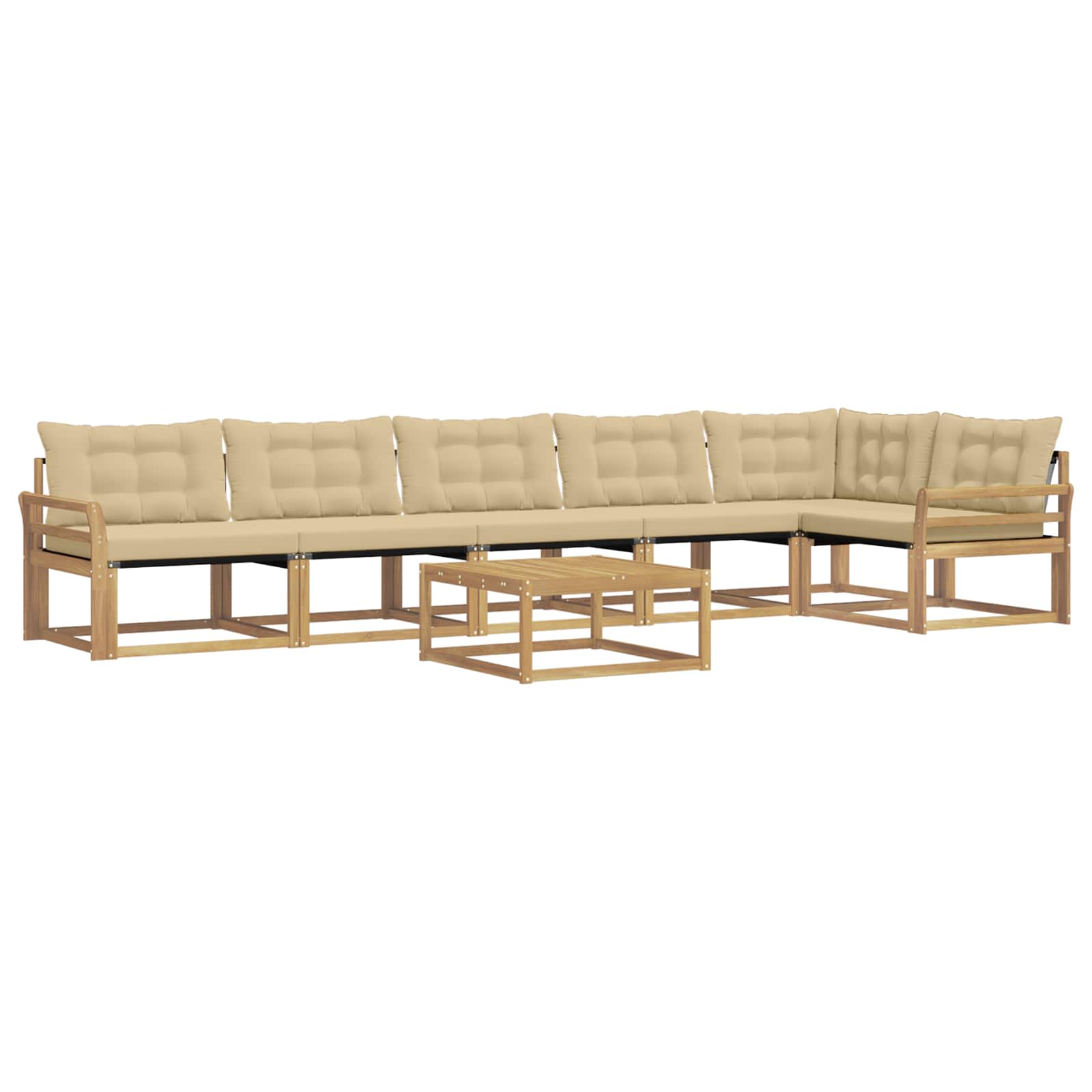 Outdoor-Sofagarnitur 7 pcs Weiß und Beige 79 x 79 x 37 cm