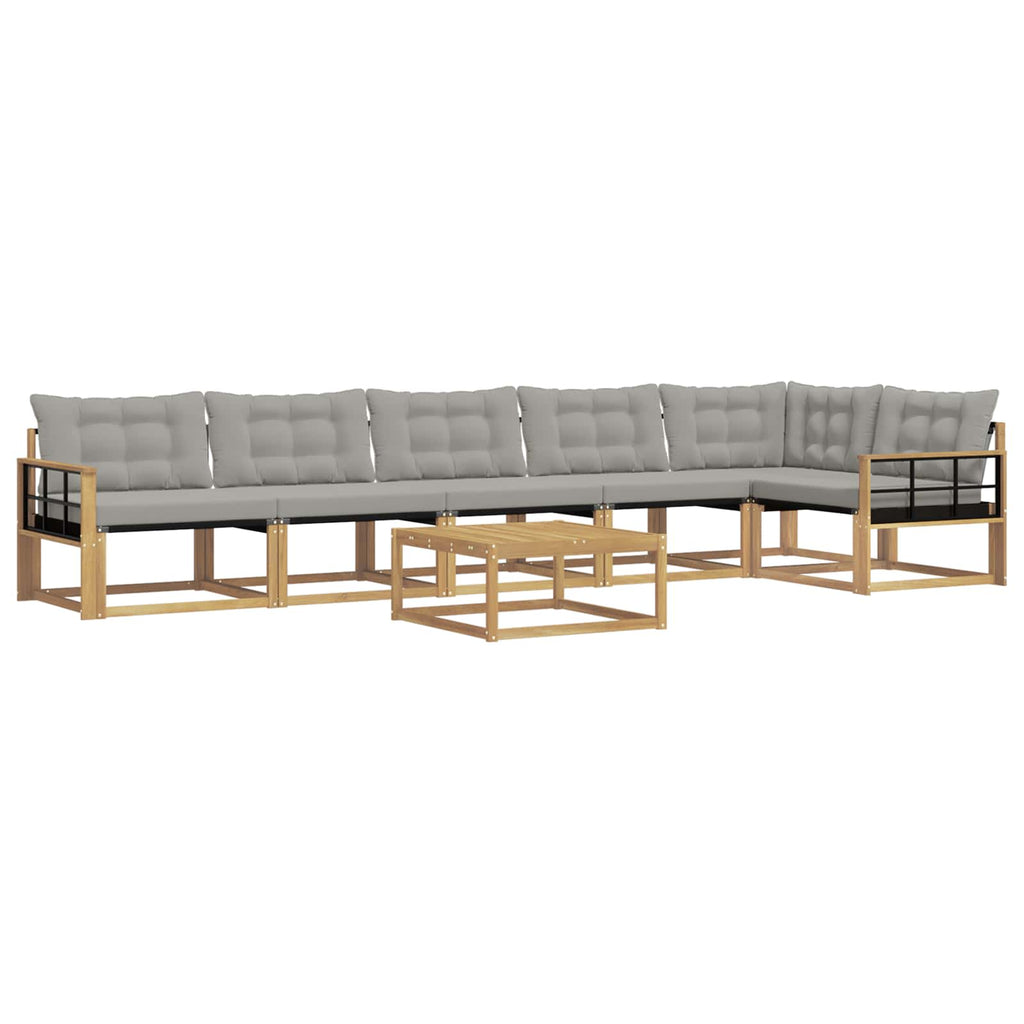 Outdoor-Sofagarnitur 7 pcs Weiß und Hellgrau 79 x 79 x 37 cm