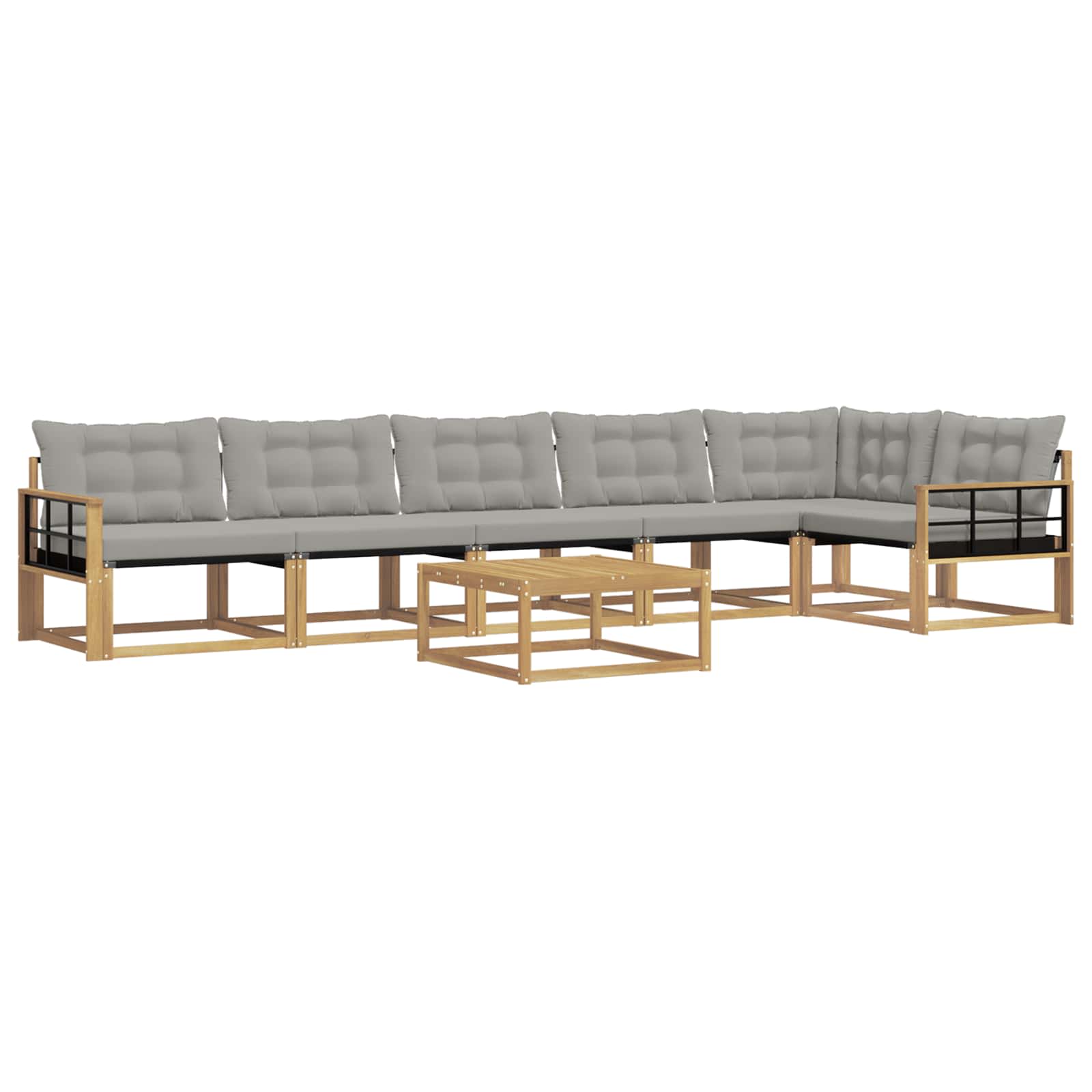 Outdoor-Sofagarnitur 7 pcs Weiß und Hellgrau 79 x 79 x 37 cm