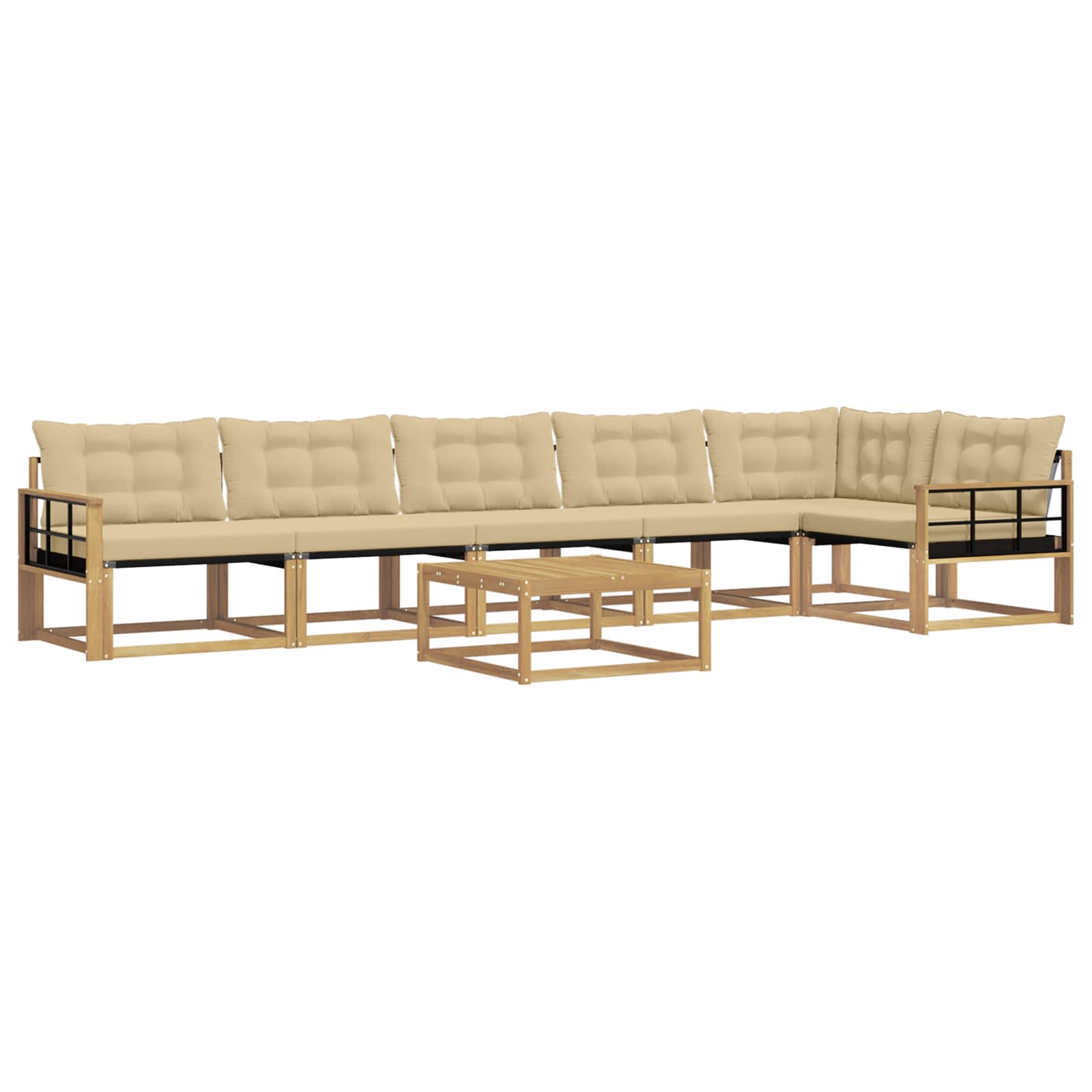 Outdoor-Sofagarnitur 7 pcs Weiß und Beige 79 x 79 x 37 cm