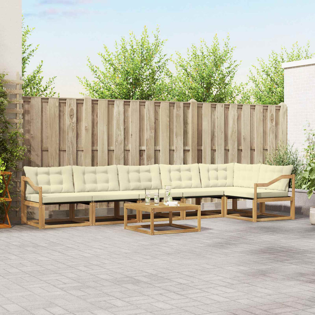 Outdoor-Sofagarnitur 7 pcs Weiß und Creme 79 x 79 x 37 cm
