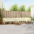 Outdoor-Sofagarnitur 7 pcs Weiß und Creme 79 x 79 x 37 cm