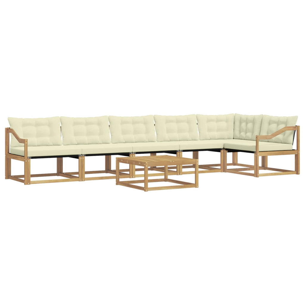 Outdoor-Sofagarnitur 7 pcs Weiß und Creme 79 x 79 x 37 cm