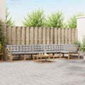 Outdoor-Sofagarnitur 7 pcs Weiß und Hellgrau 79 x 79 x 37 cm