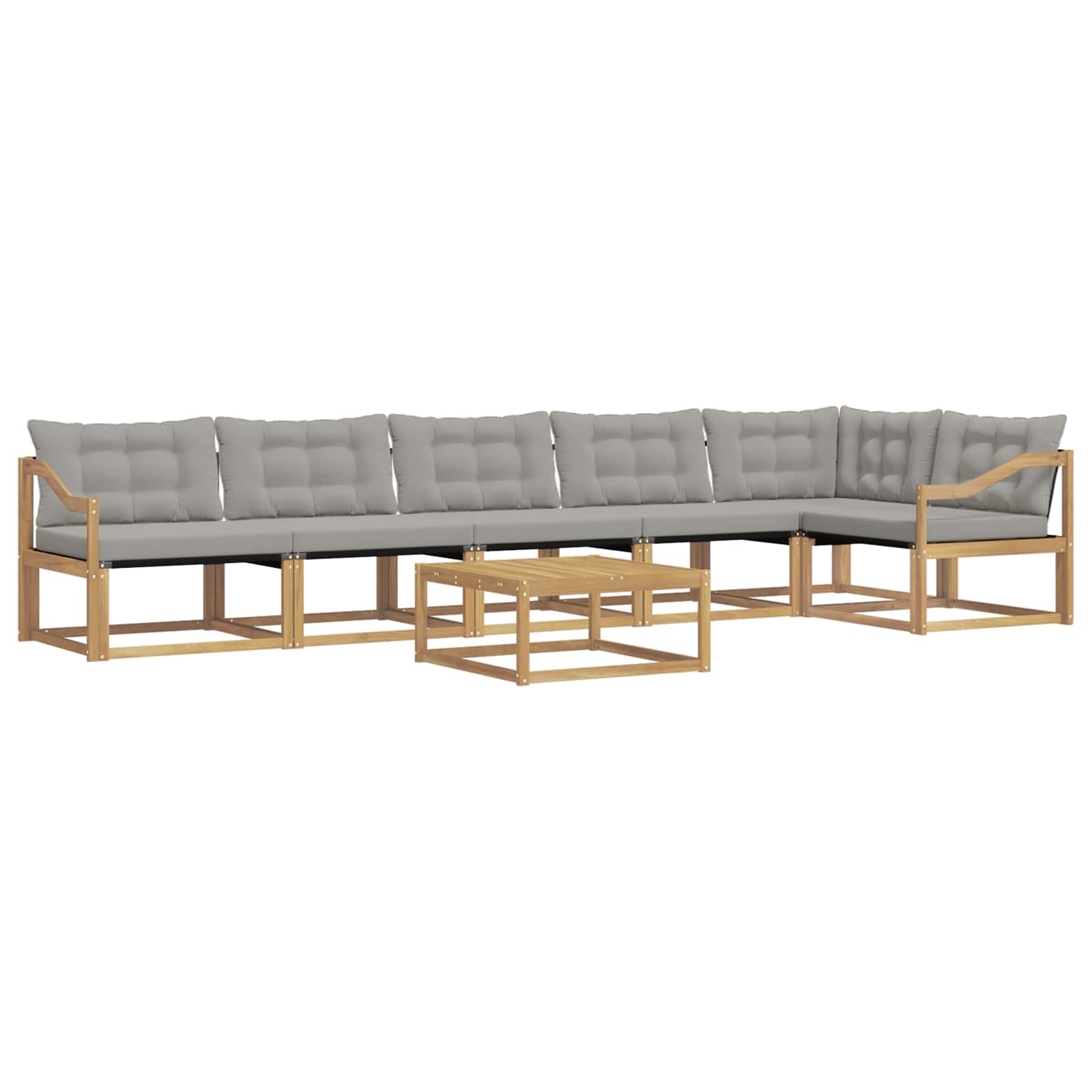 Outdoor-Sofagarnitur 7 pcs Weiß und Hellgrau 79 x 79 x 37 cm