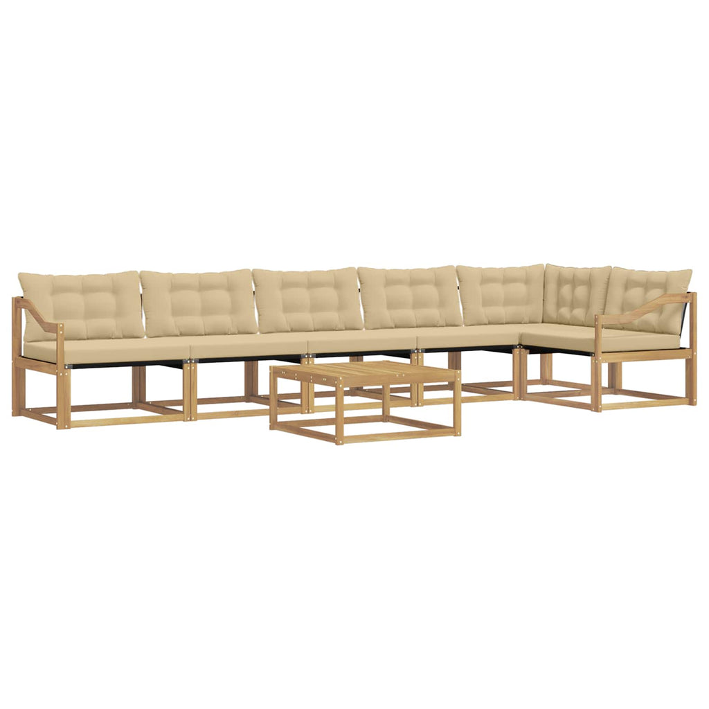 Outdoor-Sofagarnitur 7 pcs Weiß und Beige 79 x 79 x 37 cm