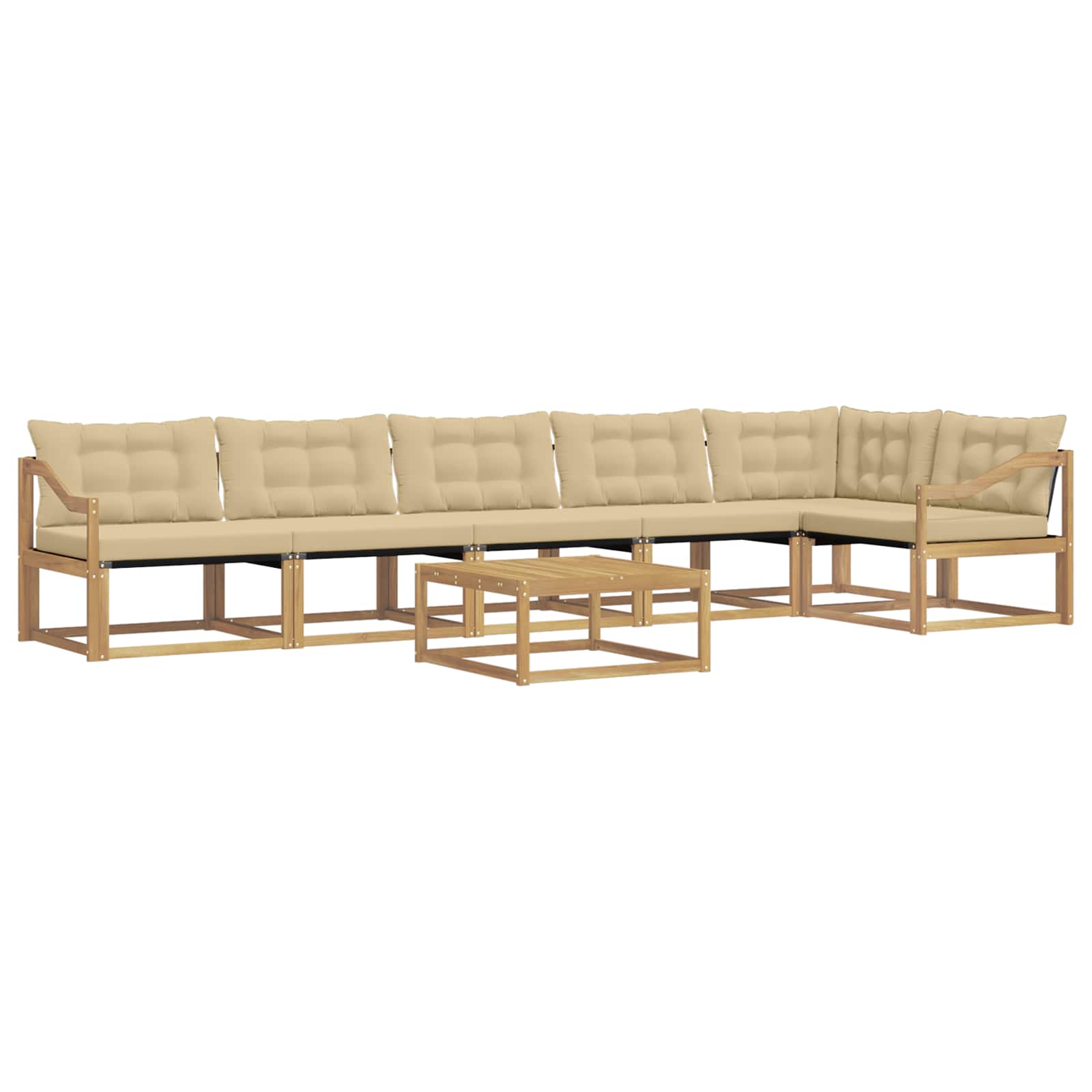Outdoor-Sofagarnitur 7 pcs Weiß und Beige 79 x 79 x 37 cm