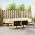 Outdoor-Sofagarnitur mit Kissen 7 pcs Weiß und Creme