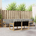 Outdoor-Sofagarnitur mit Kissen 7 pcs Weiß und Hellgrau