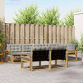 Outdoor-Sofagarnitur mit Kissen 7 pcs Weiß und Hellgrau