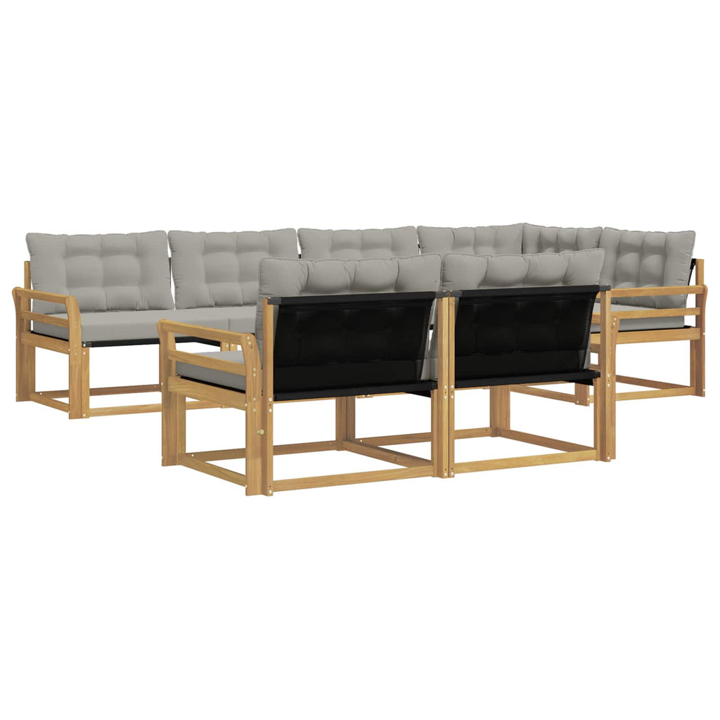 Outdoor-Sofagarnitur mit Kissen 7 pcs Weiß und Hellgrau