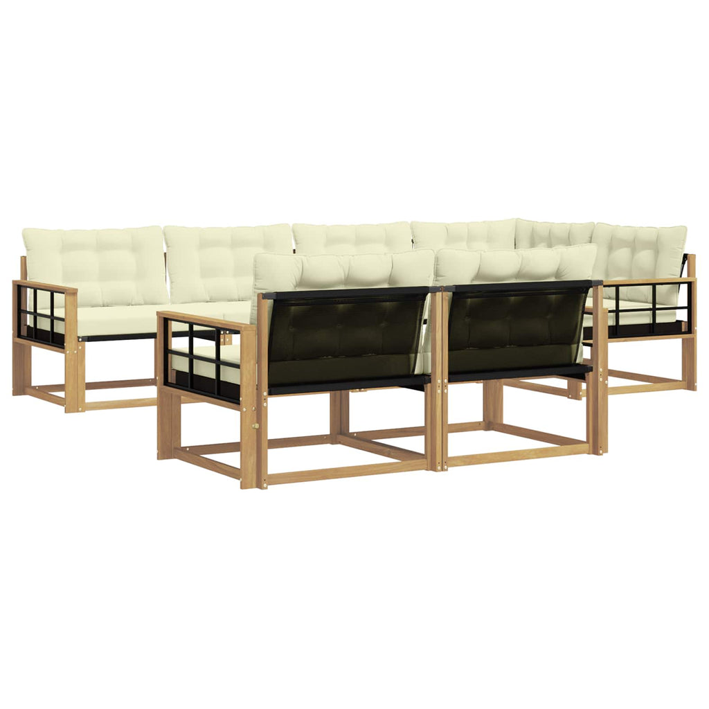 Outdoor-Sofagarnitur mit Kissen 7 pcs Weiß und Creme