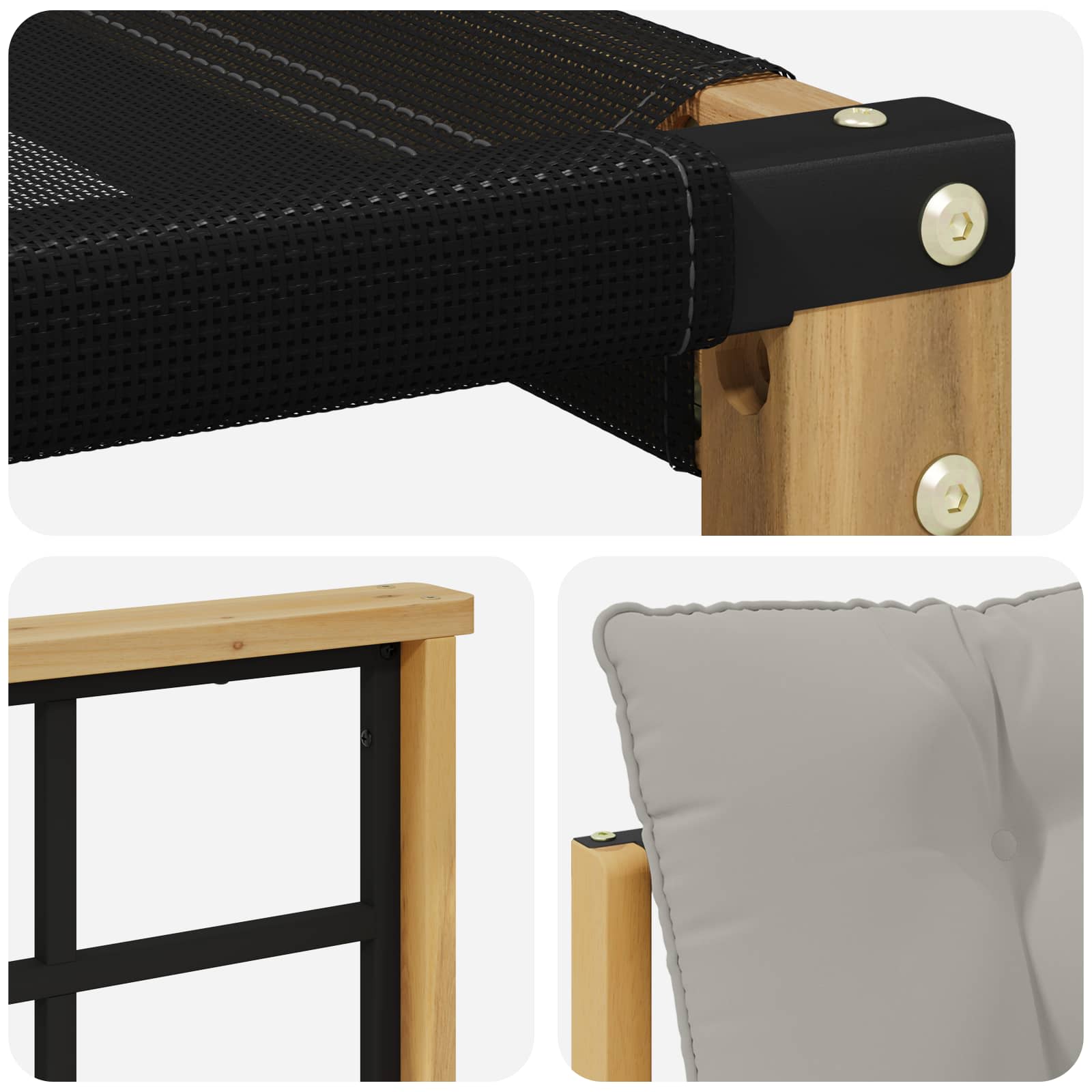 Outdoor-Sofagarnitur 7 pcs Weiß und Hellgrau