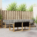 Outdoor-Sofagarnitur 7 pcs Weiß und Hellgrau