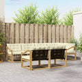 Outdoor-Sofagarnitur mit Kissen 7 pcs Weiß und Creme
