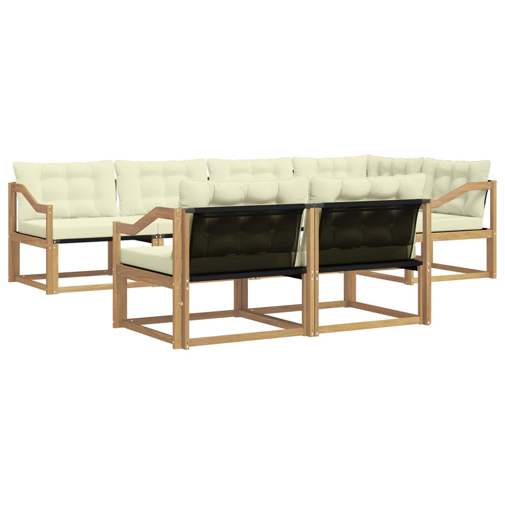 Outdoor-Sofagarnitur mit Kissen 7 pcs Weiß und Creme