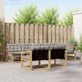 Outdoor-Sofagarnitur mit Kissen 7 pcs Weiß und Hellgrau