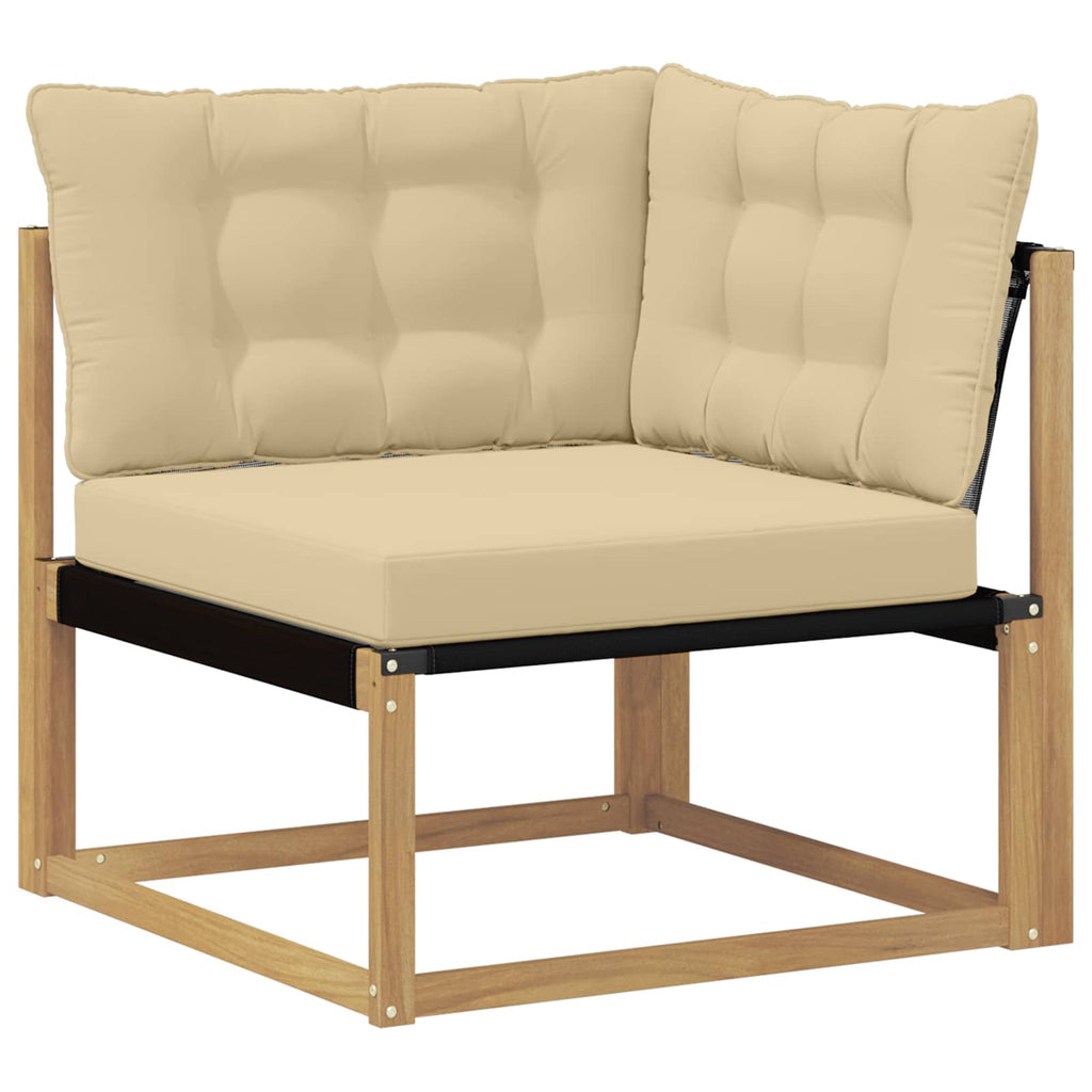 Outdoor-Sofagarnitur mit Kissen 7 pcs Weiß und Beige