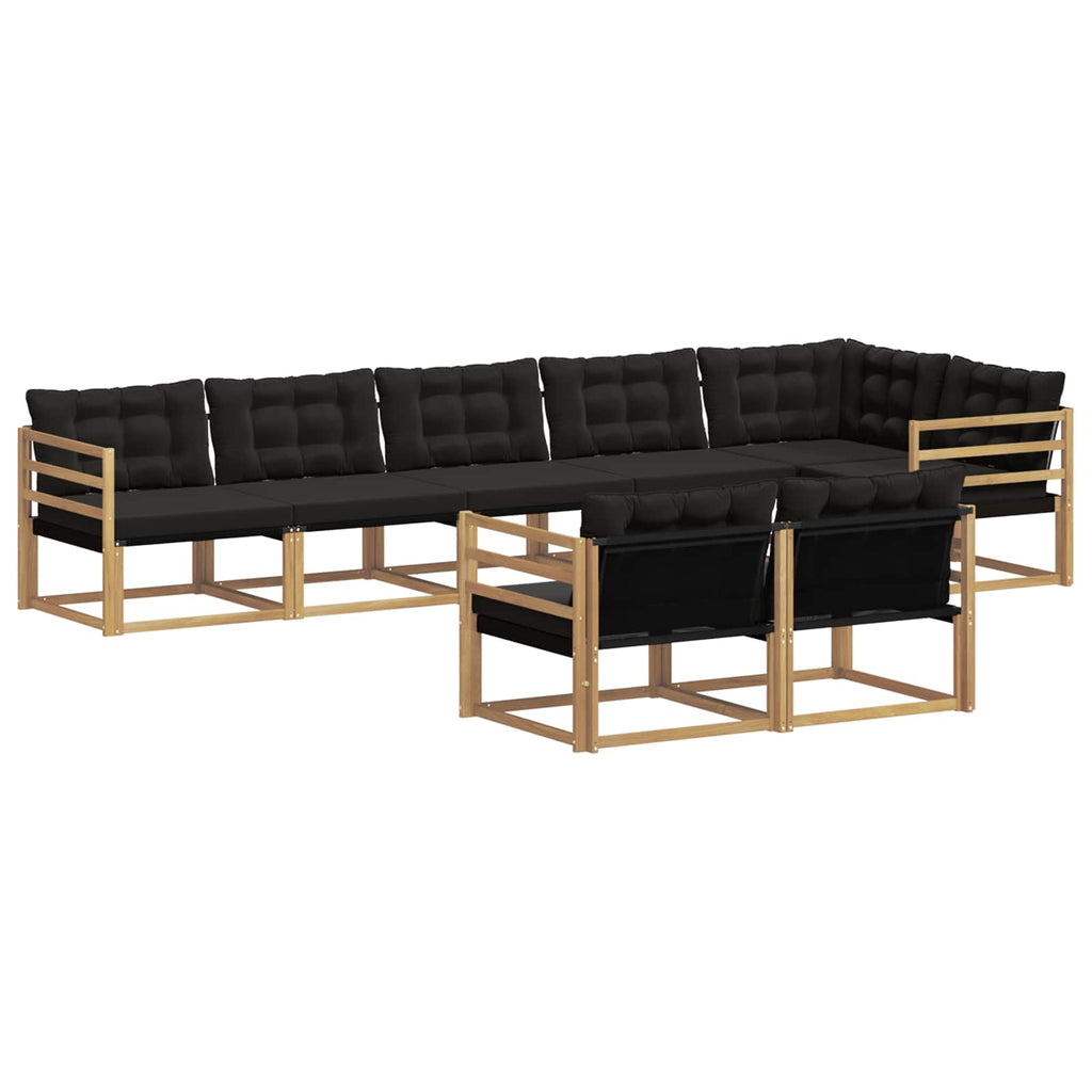 Outdoor-Sofagarnitur mit Kissen 8 pcs Weiß und Schwarz