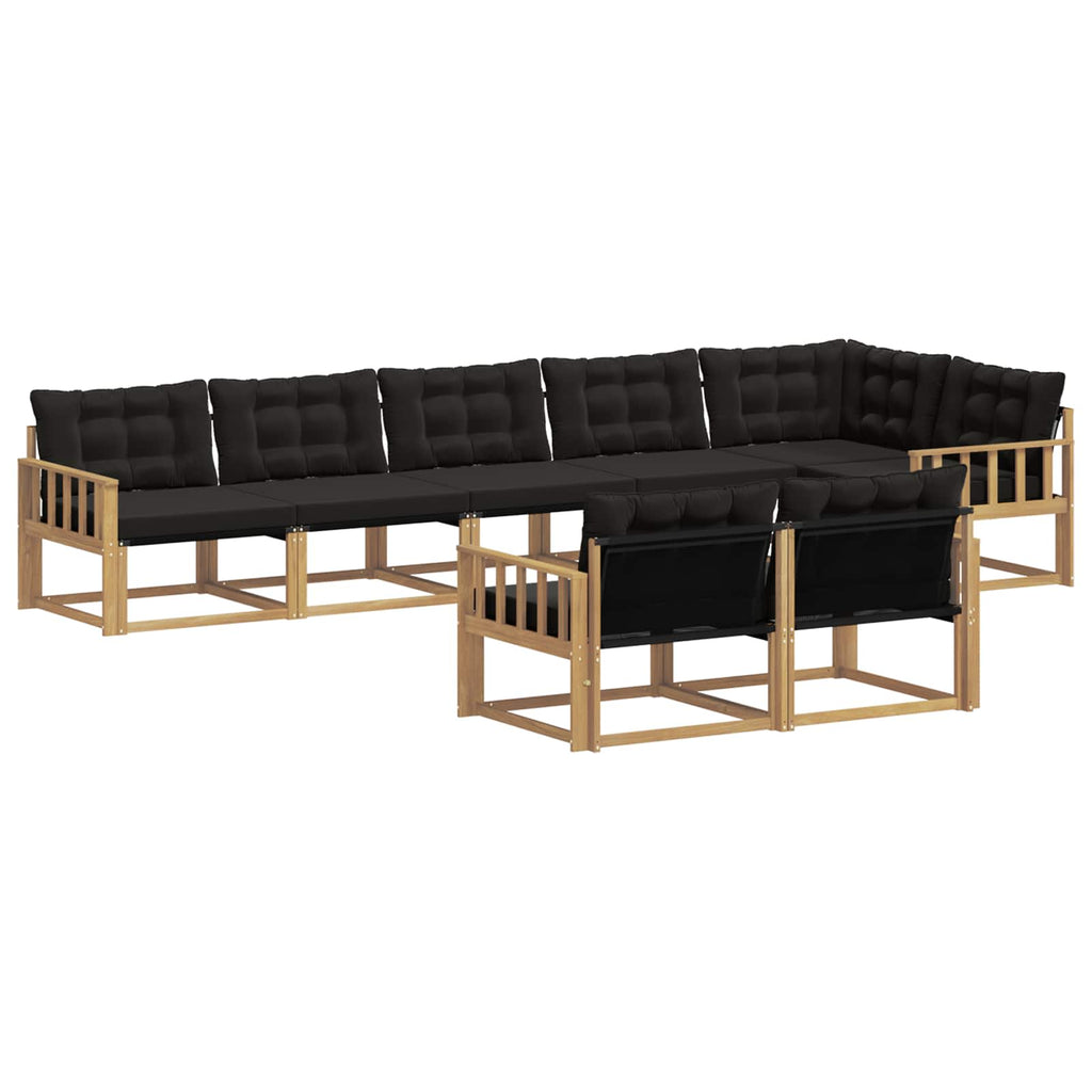 Outdoor-Sofagarnitur mit Kissen 8 pcs Weiß und Schwarz
