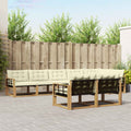 Outdoor-Sofagarnitur mit Kissen 8 pcs Weiß und Creme