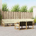 Outdoor-Sofagarnitur mit Kissen 8 pcs Weiß und Creme