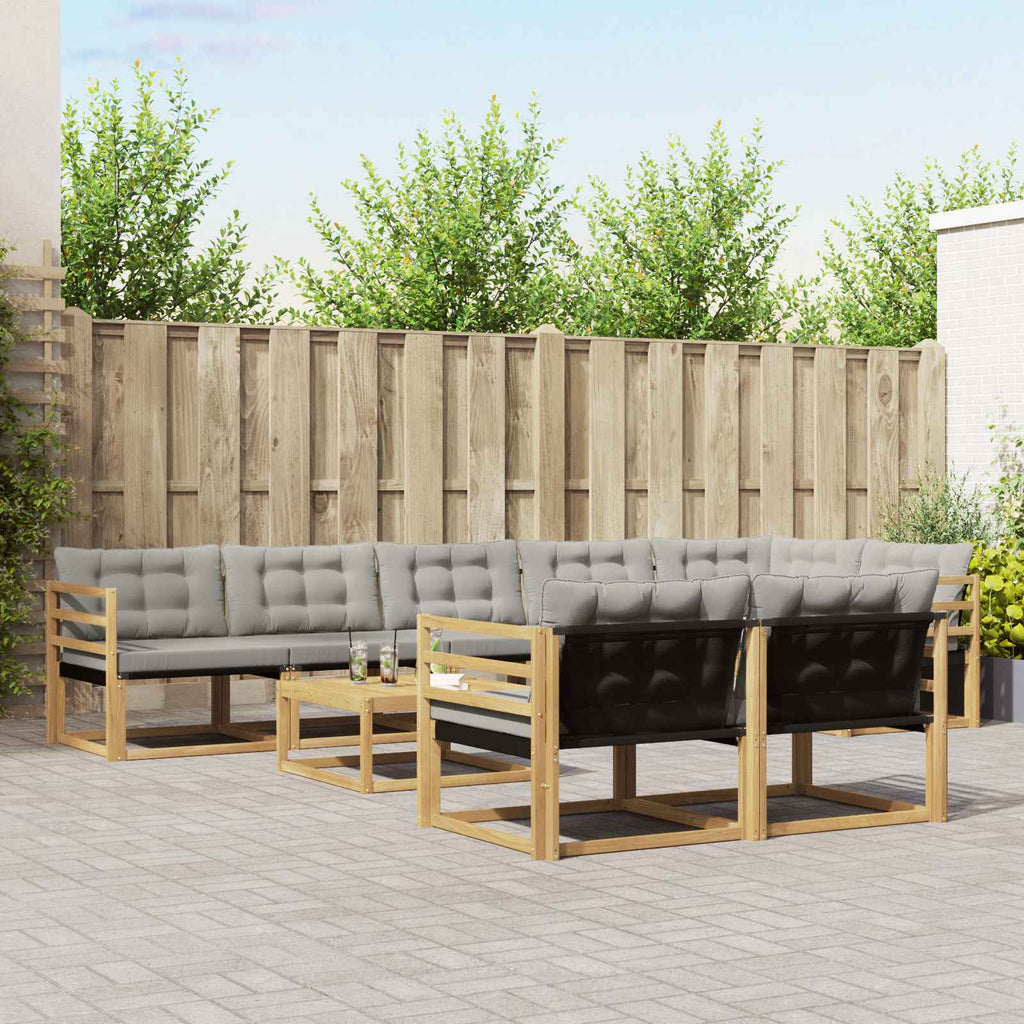 Outdoor-Sofagarnitur 9 pcs Weiß und Hellgrau 79 x 79 x 37 cm