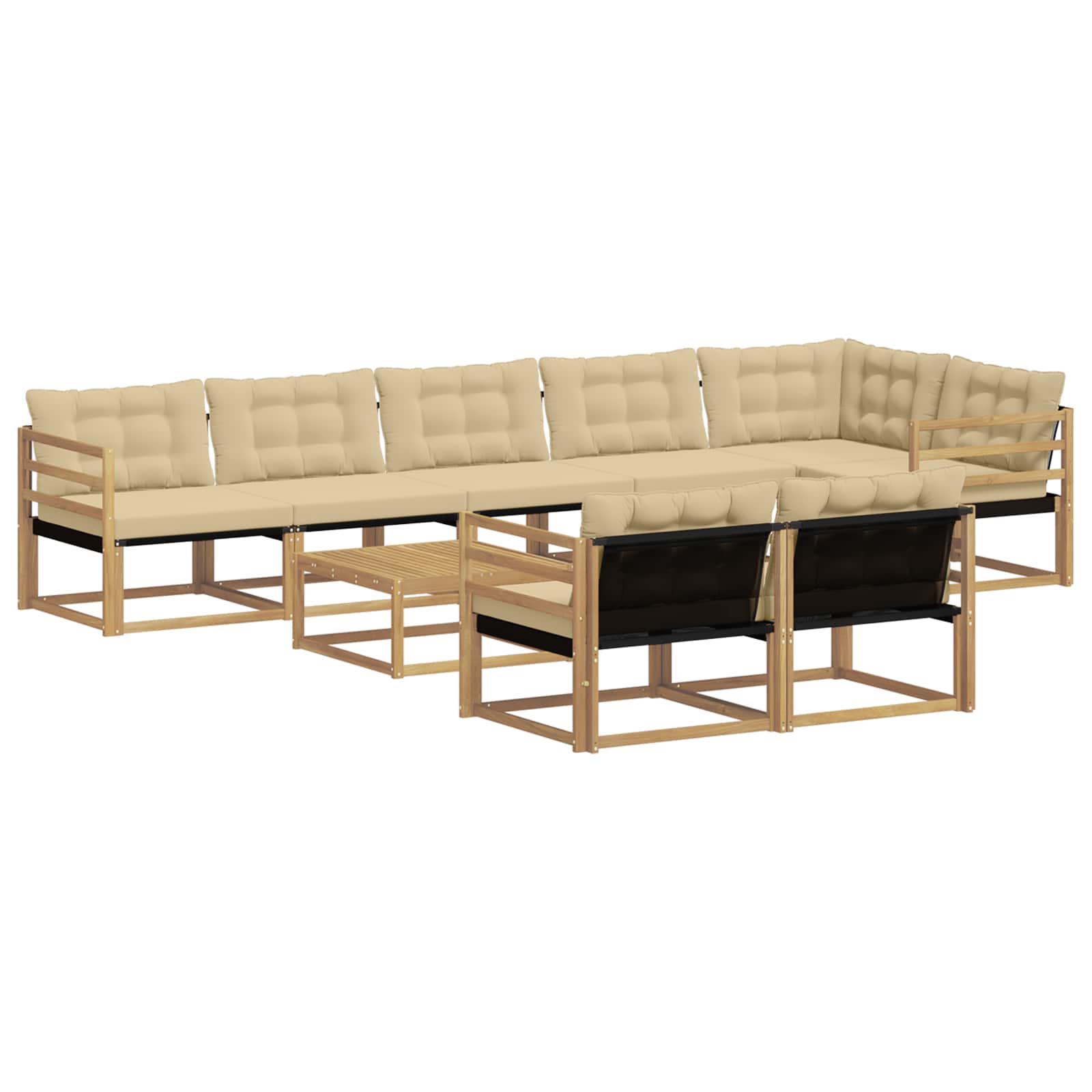 Outdoor-Sofagarnitur 9 pcs Weiß und Beige 79 x 79 x 37 cm