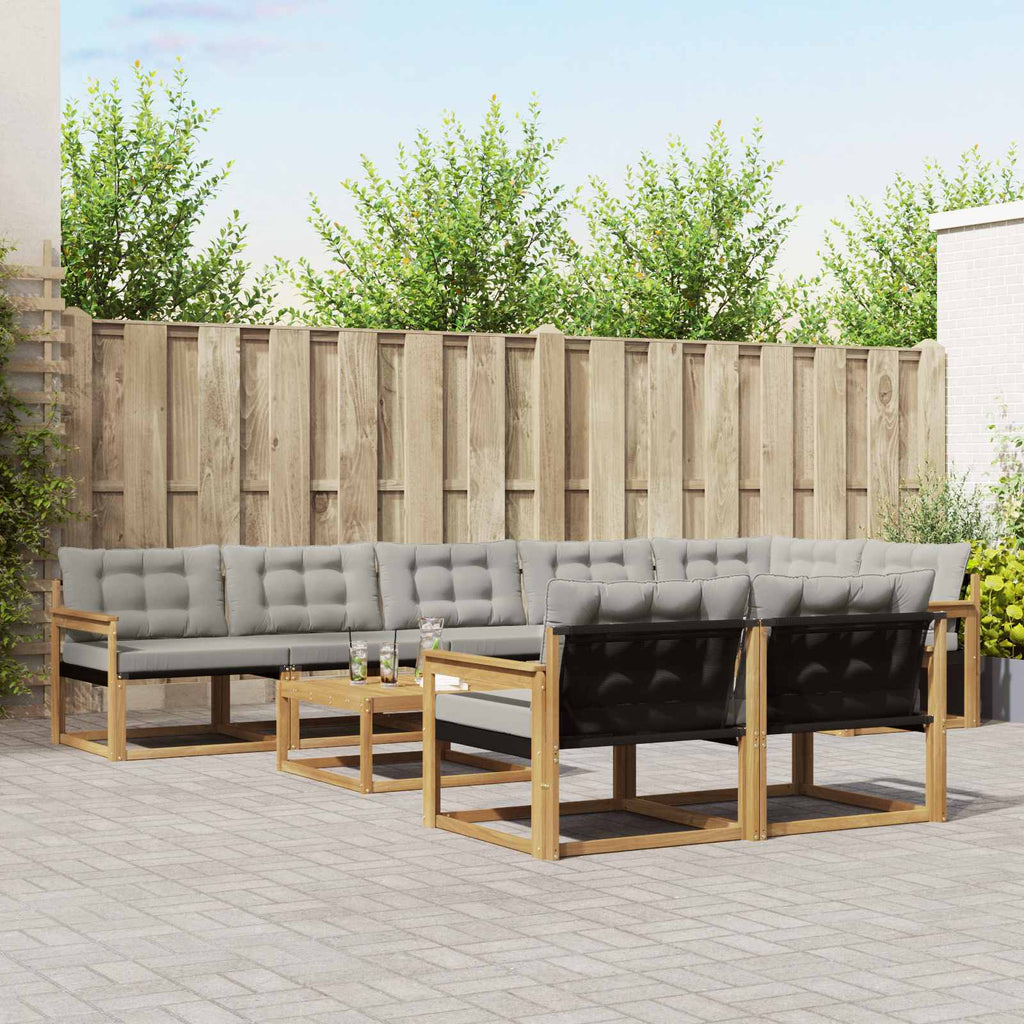 Outdoor-Sofagarnitur 9 pcs Weiß und Hellgrau 79 x 79 x 37 cm