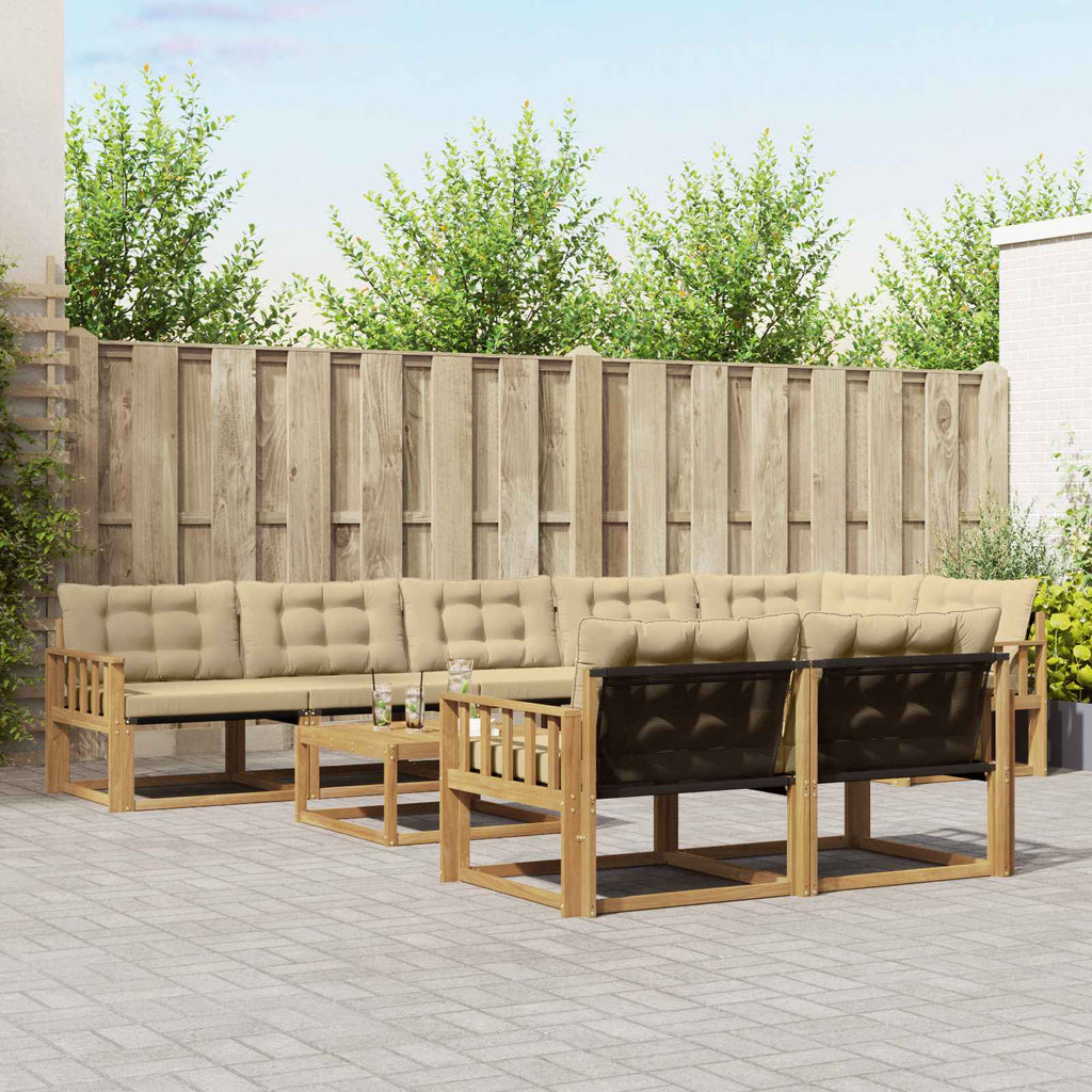 Outdoor-Sofagarnitur 9 pcs Weiß und Beige 79 x 79 x 37 cm