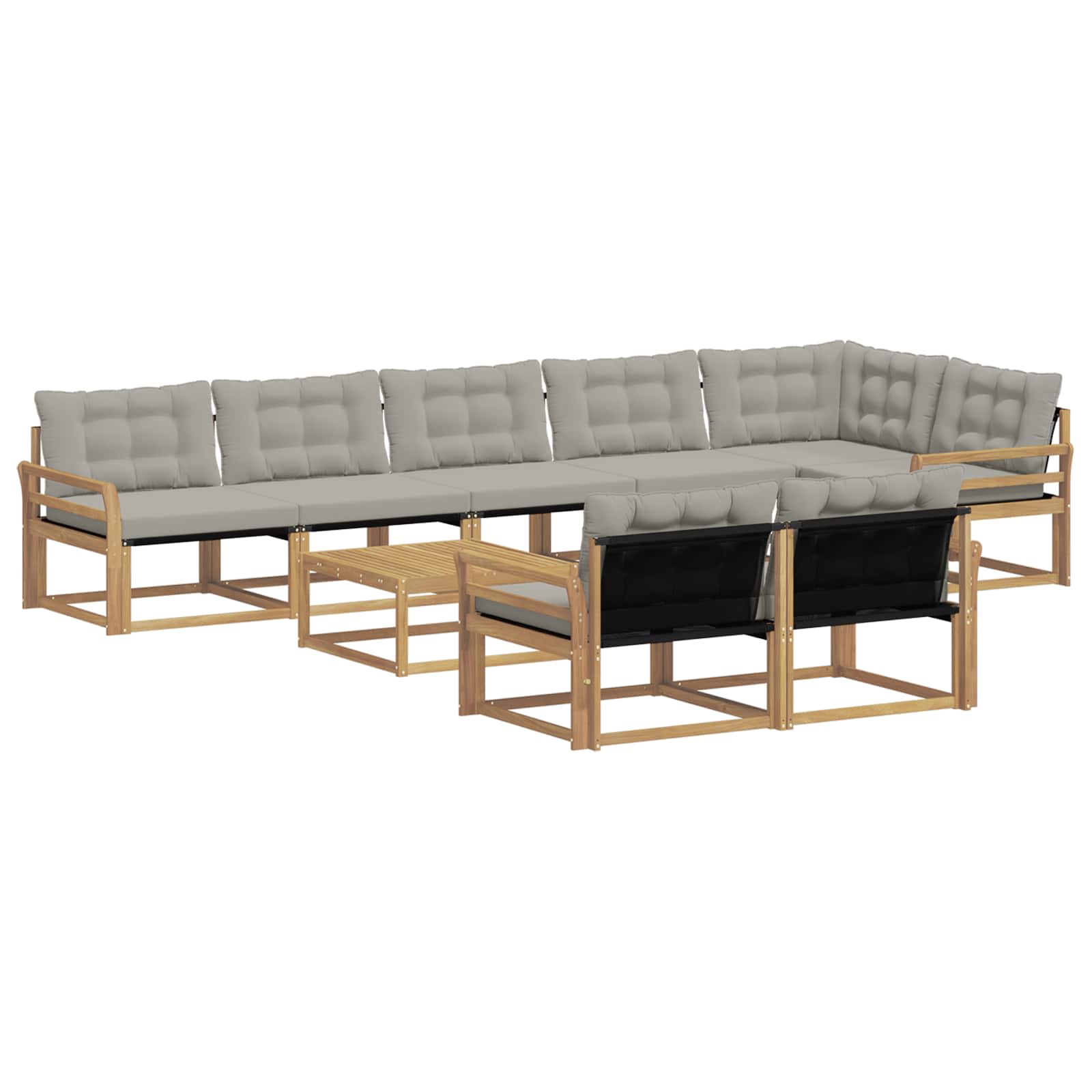 Outdoor-Sofagarnitur 9 pcs Weiß und Hellgrau 79 x 79 x 37 cm