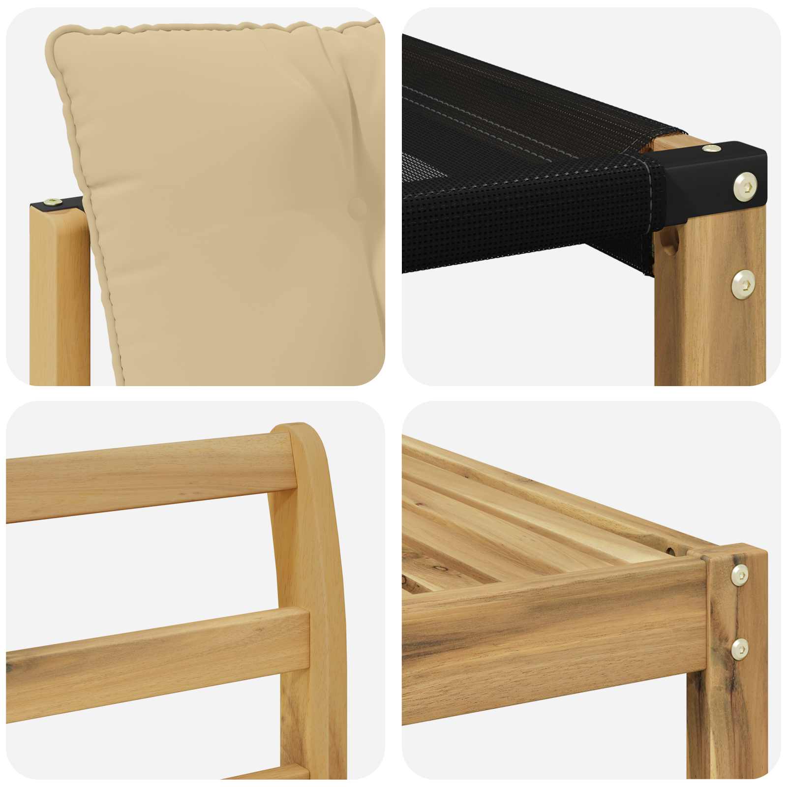 Outdoor-Sofagarnitur 9 pcs Weiß und Beige 79 x 79 x 37 cm