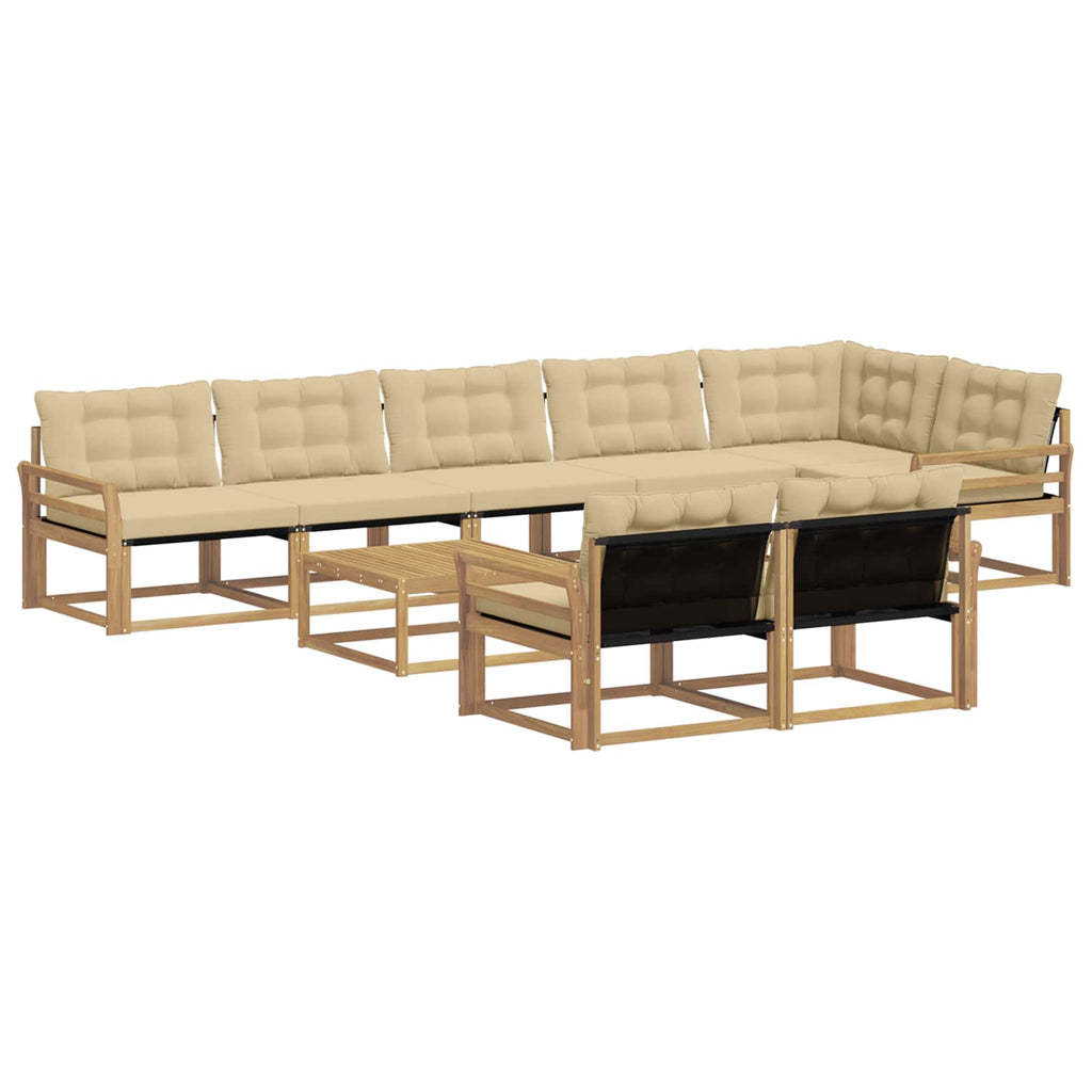 Outdoor-Sofagarnitur 9 pcs Weiß und Beige 79 x 79 x 37 cm