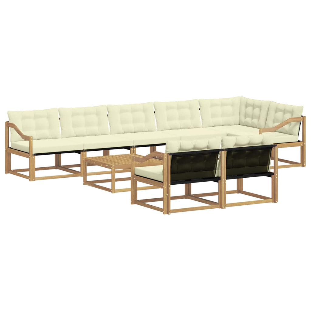 Outdoor-Sofagarnitur 9 pcs Weiß und Creme 79 x 79 x 37 cm