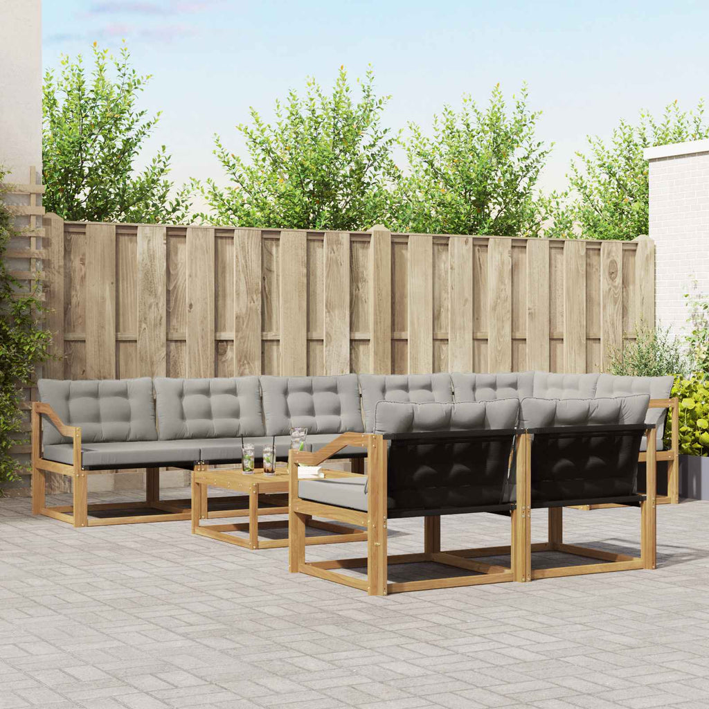 Outdoor-Sofagarnitur 9 pcs Weiß und Hellgrau 79 x 79 x 37 cm