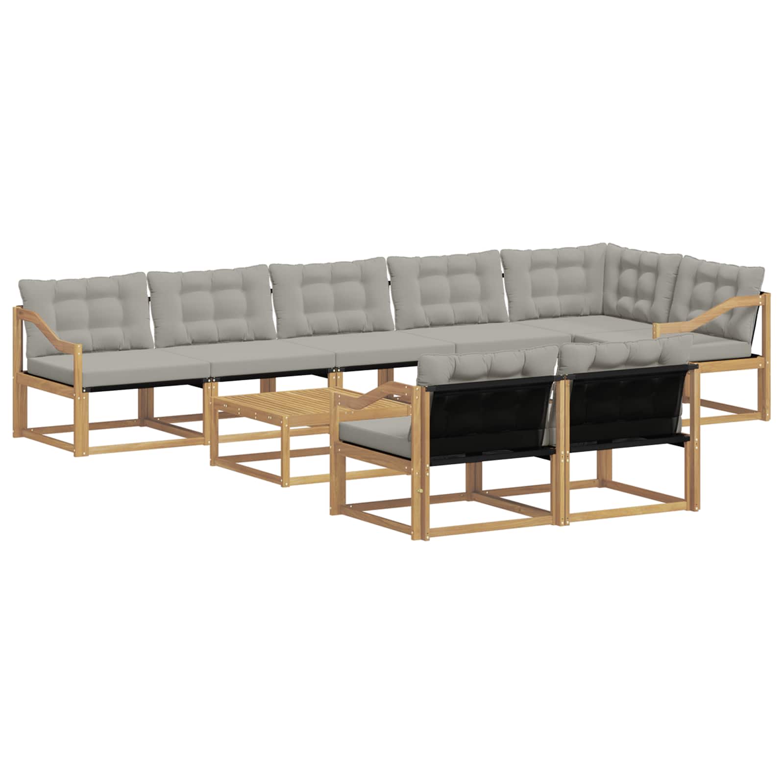 Outdoor-Sofagarnitur 9 pcs Weiß und Hellgrau 79 x 79 x 37 cm