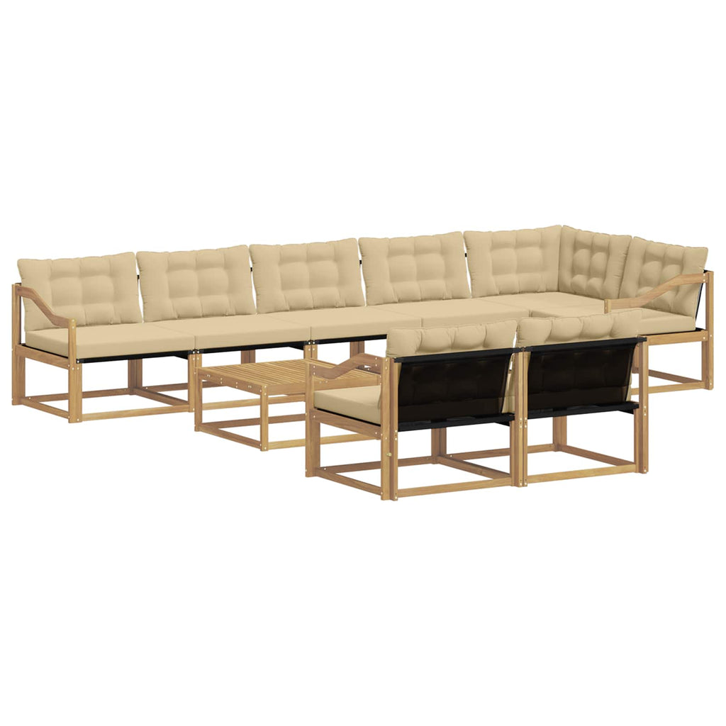 Outdoor-Sofagarnitur 9 pcs Weiß und Beige 79 x 79 x 37 cm