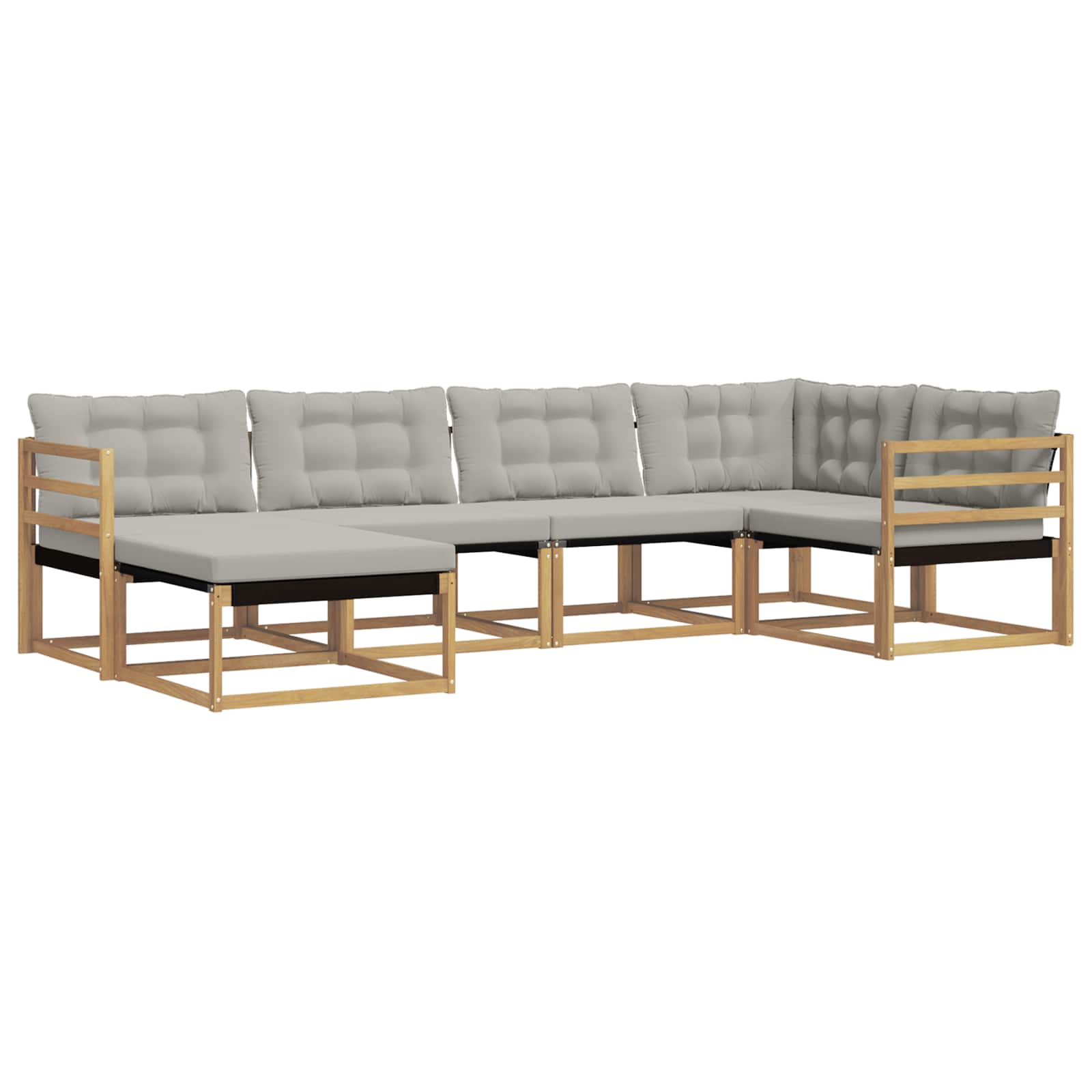 Outdoor-Sofagarnitur 6 pcs Weiß und Hellgrau