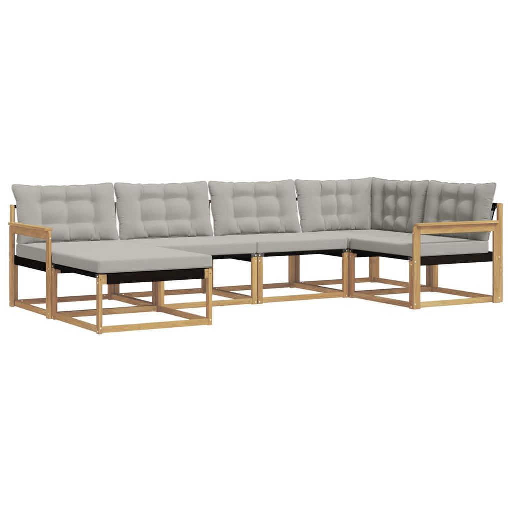 Outdoor-Sofagarnitur 6 pcs Weiß und Hellgrau