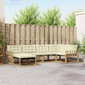 Outdoor-Sofagarnitur mit Kissen 6 pcs Weiß und Creme